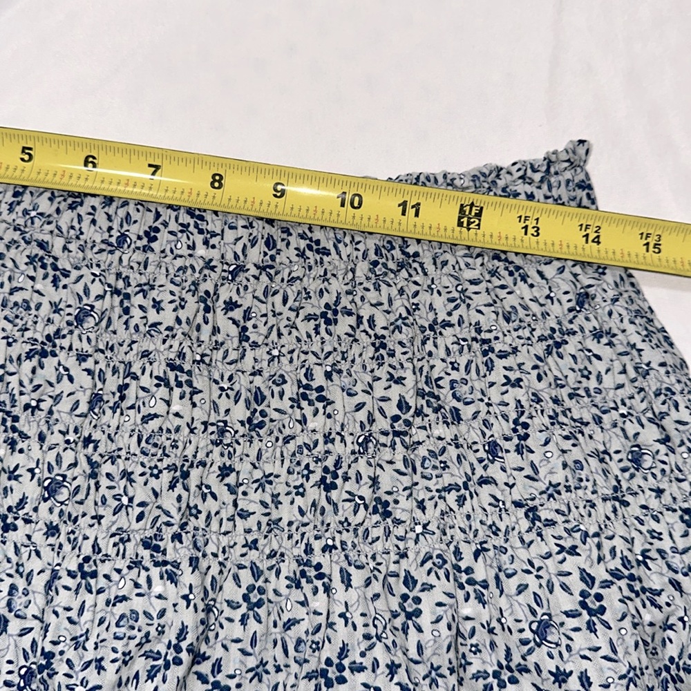 MADEWELL Smocked Pull-On Shorts in Florentine Floral Blue Skirt Skort Size Small - Picture 6 of 11